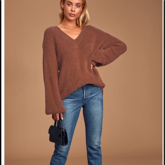 Lulus Sweaters - HP!!! Lulu’s always be you rust brown eyelash oversized sweater